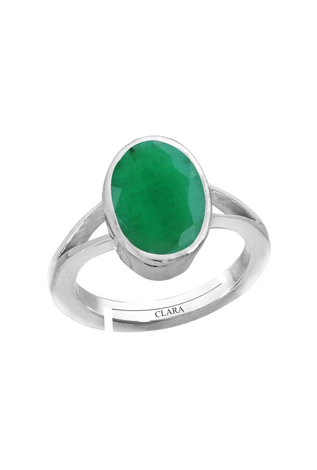 Oval Emerald Ring, Natural Panna Gemstone Ring - Shraddha Shree Gems