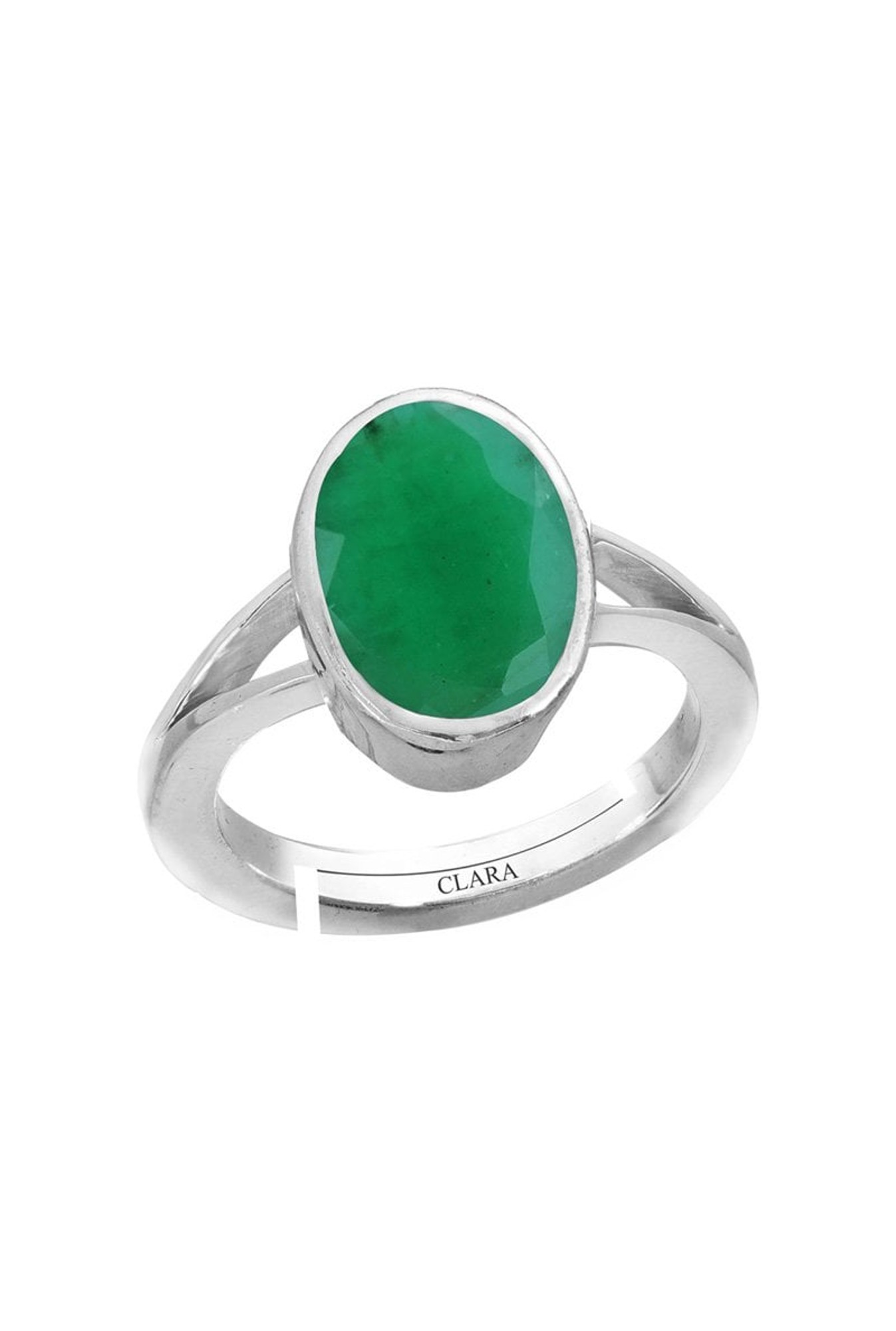 Silver Emerald Stone Ring