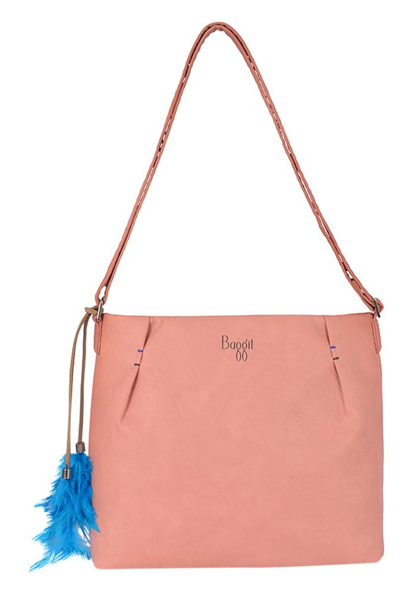 baggit pink solid shoulder bag