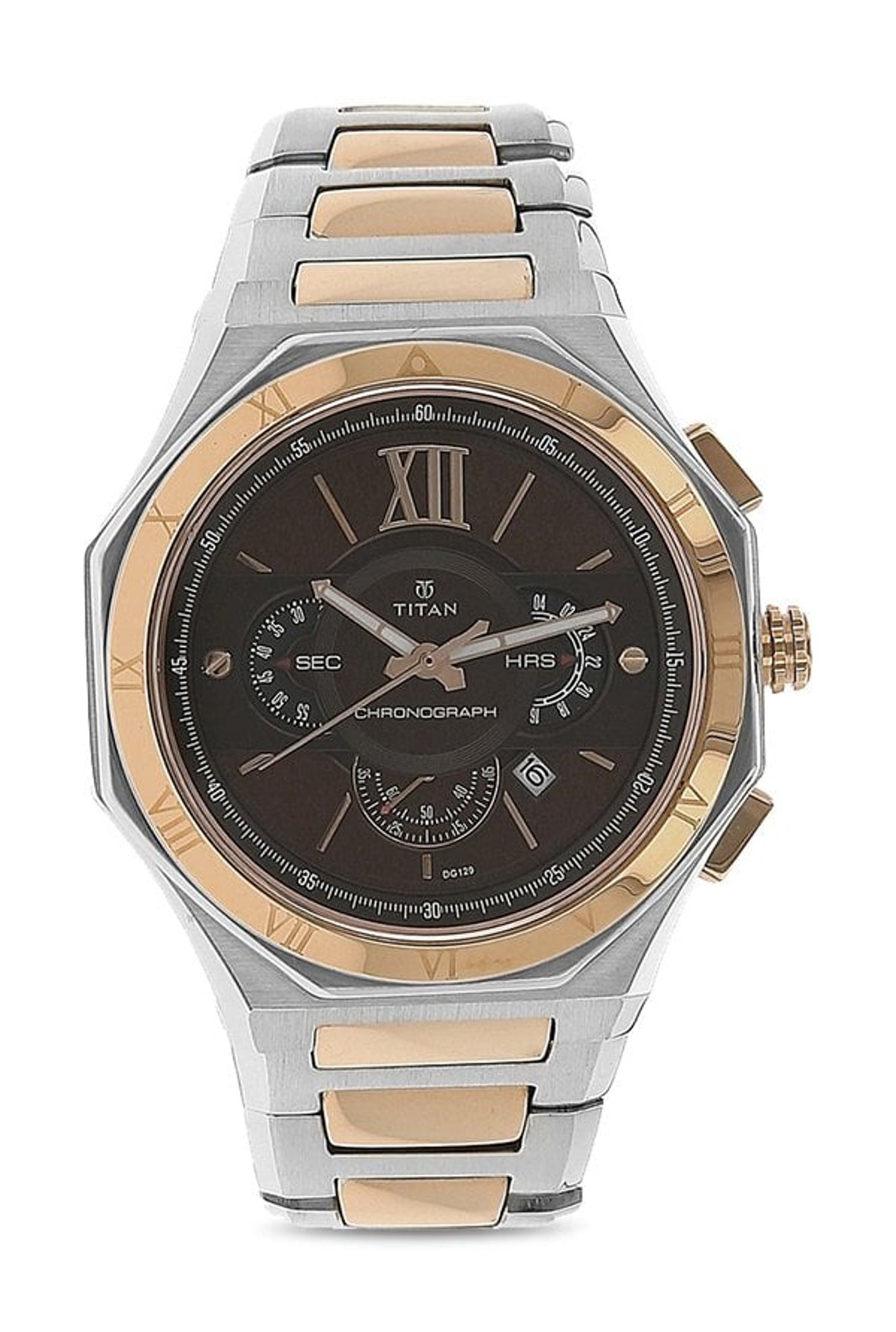 titan regalia chronograph analog silver dial men's watch