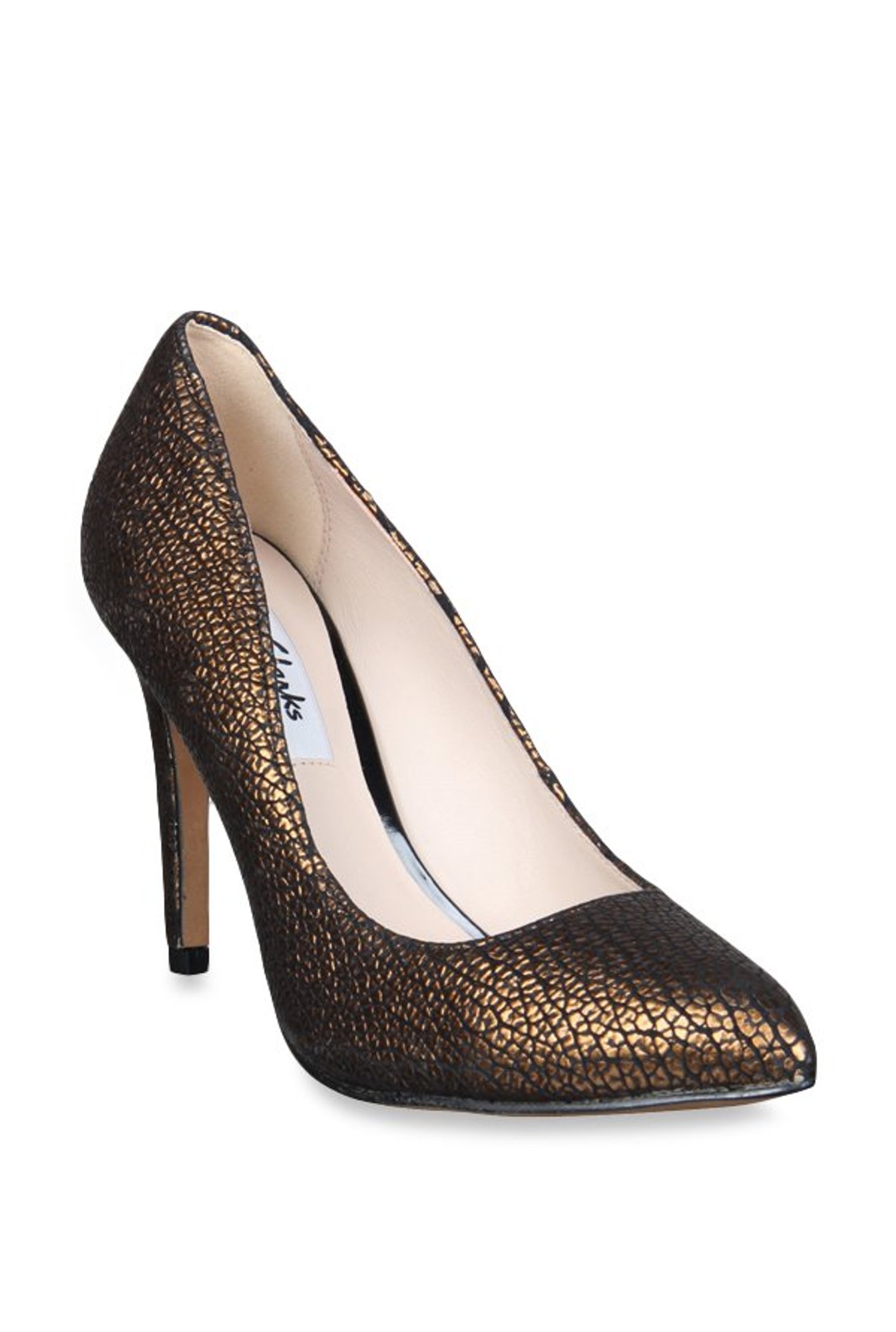 clarks pumps gold