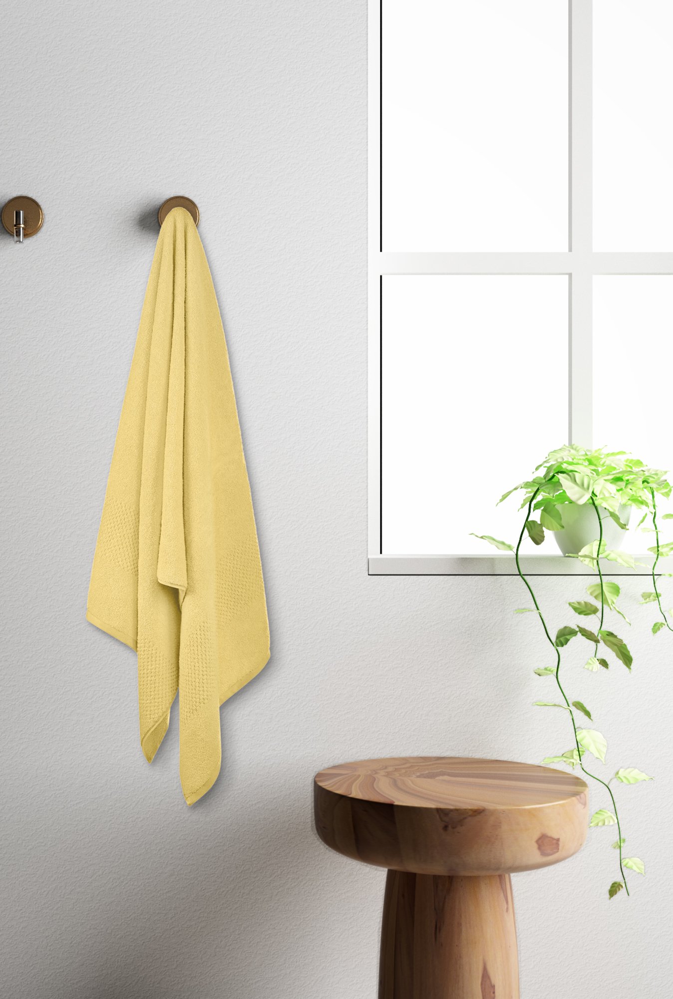 Buy Spaces Yellow Tufted Cotton 600 Gsm Bath Towel Online At