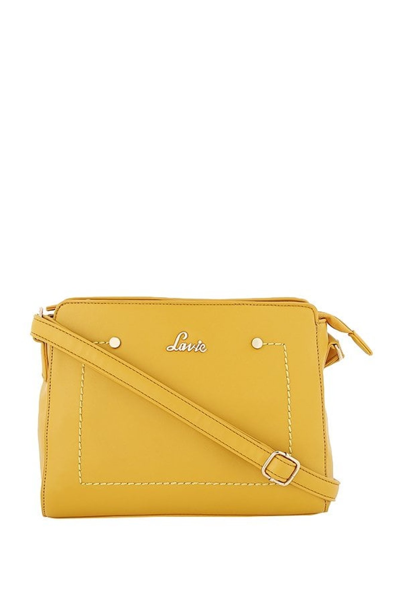 Buy Lavie Jeffrey Yellow Stitched Sling Bag For Women At Best