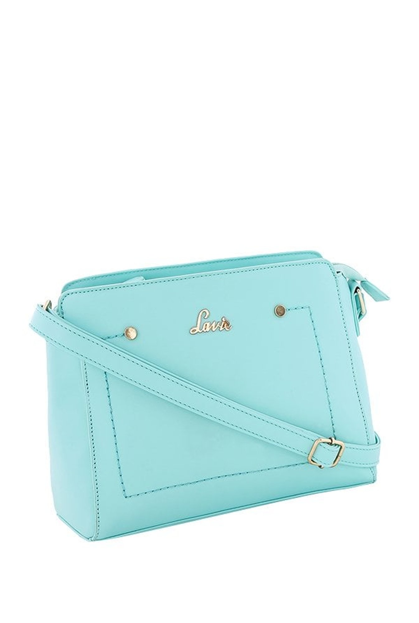 Buy Lavie Jeffrey Mint Blue Stitched Sling Bag For Women At Best