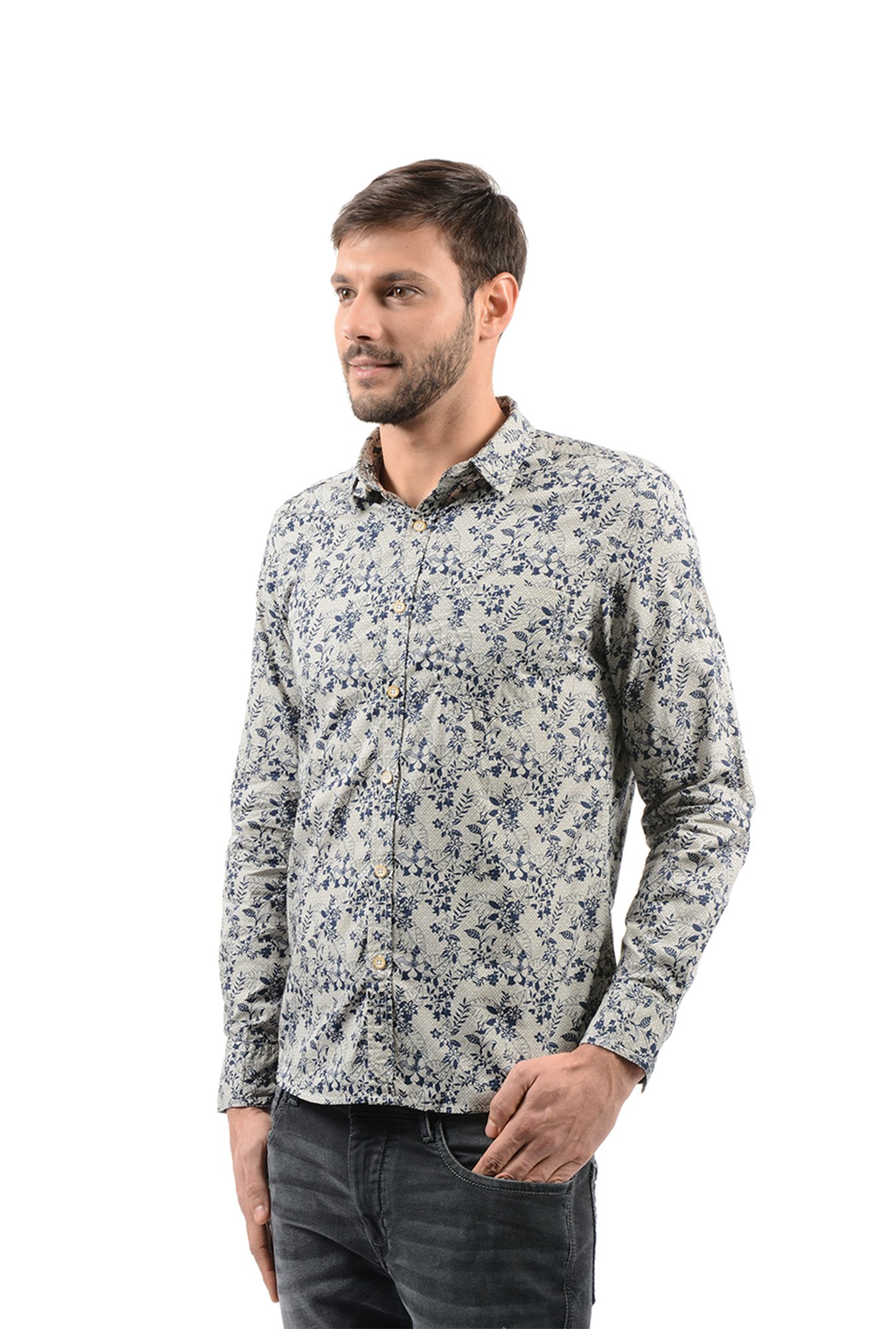 flying machine checked slim fit shirt