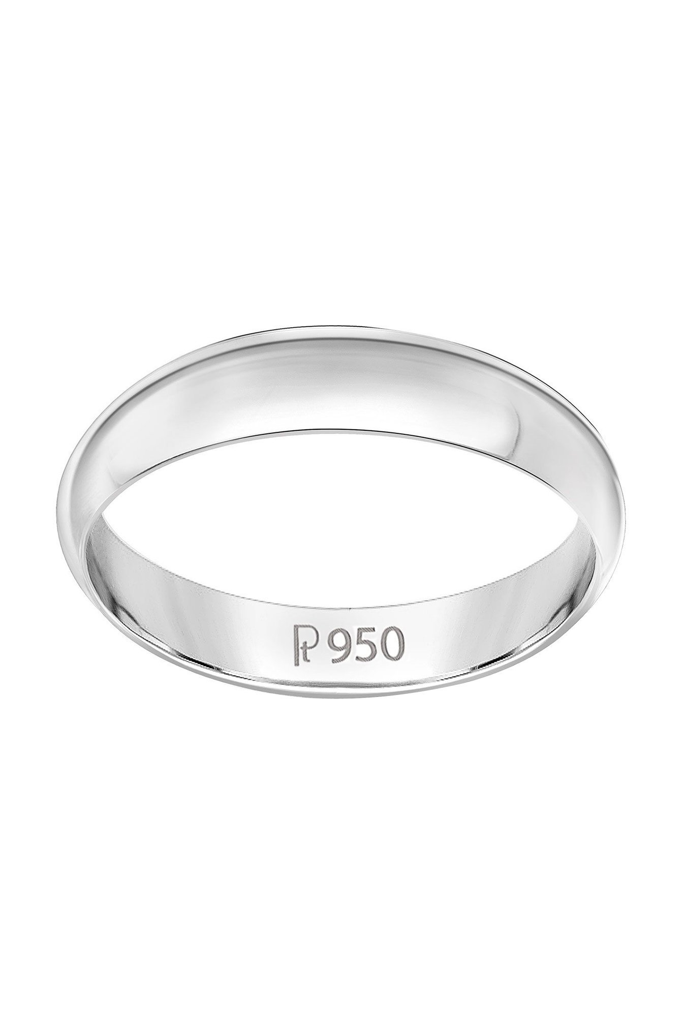 7mm Beveled Edges Plain Platinum Ring for Men JL PT 616 - Solid