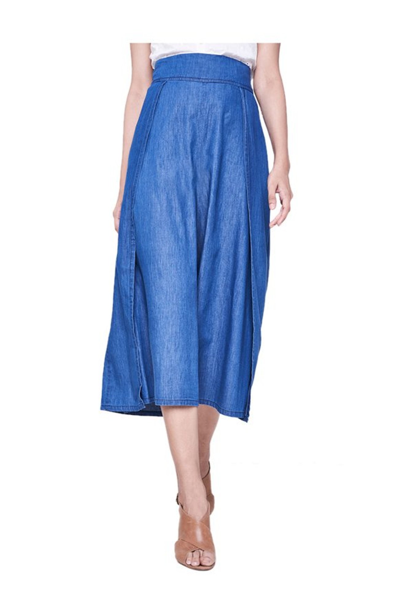 Buy AND Blue Regular Fit Wrap Culottes for Women Online @ Tata CLiQ