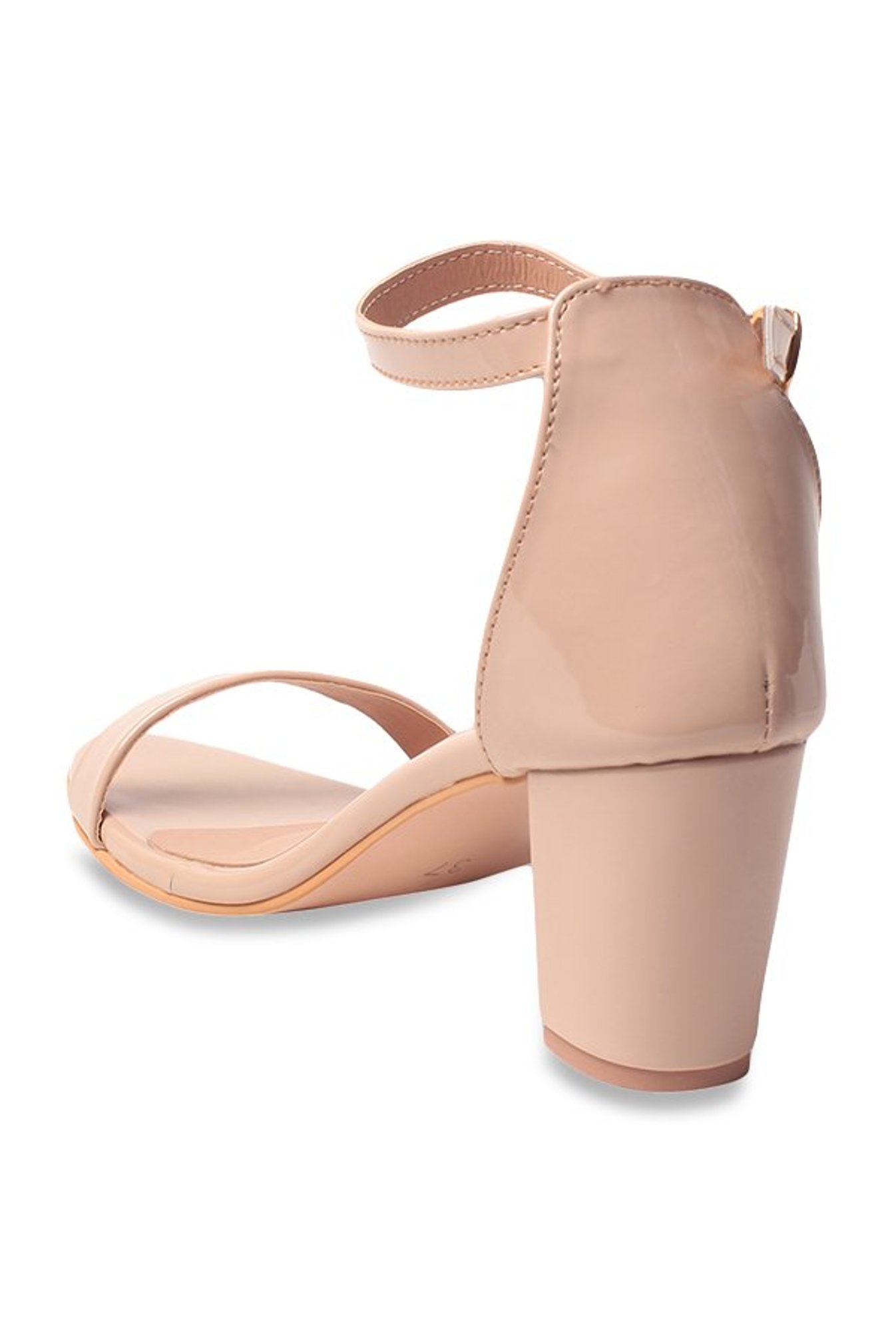 GNIST Double Strap Chunky Beige Heels : Amazon.in: Shoes & Handbags