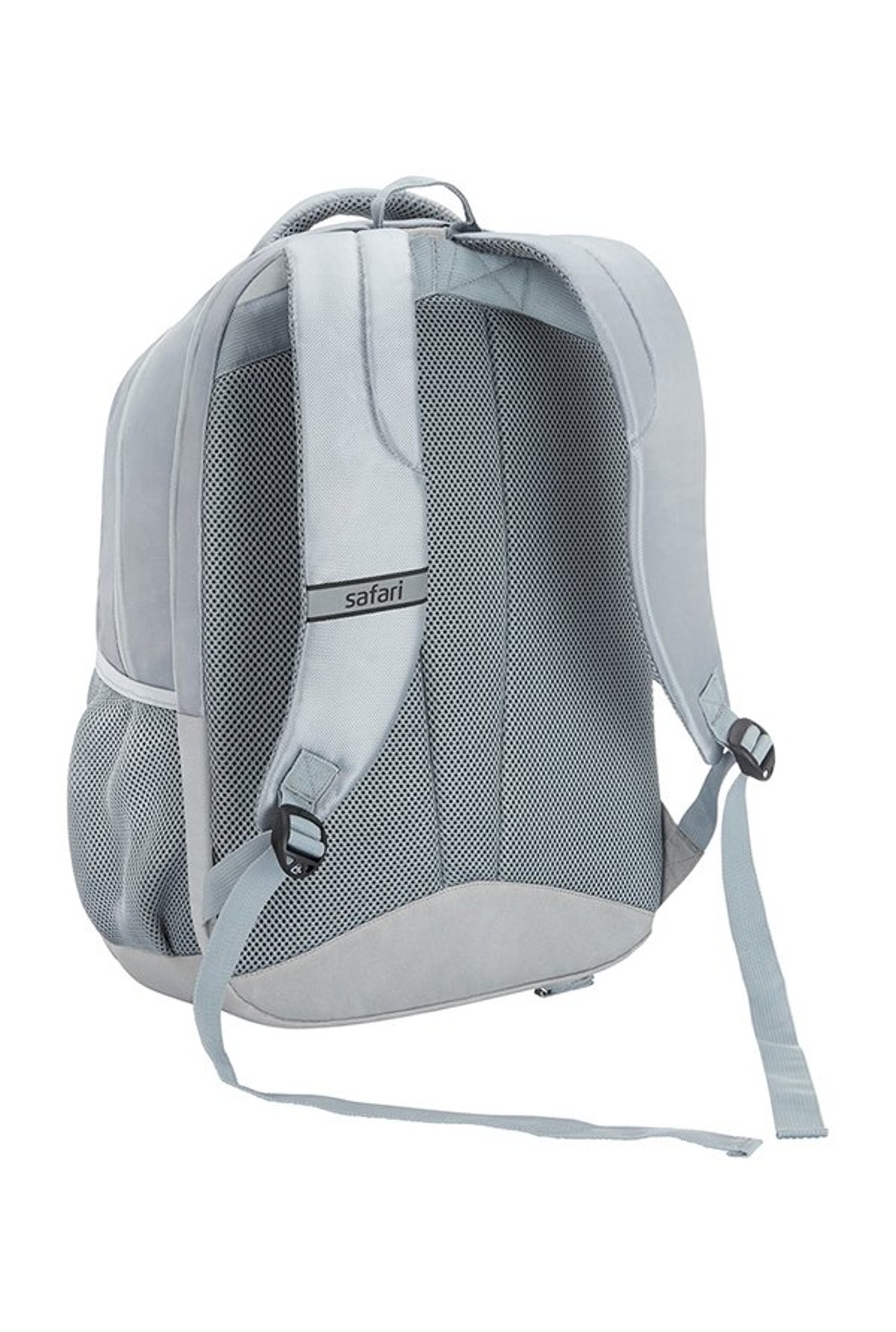 Grey Solid Polyester Laptop Backpack 