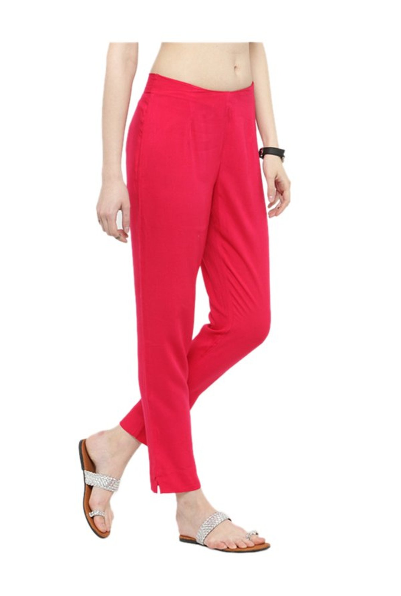 Buy Varanga Fuchsia Rayon Viscose Pants for Women Online @ Tata CLiQ