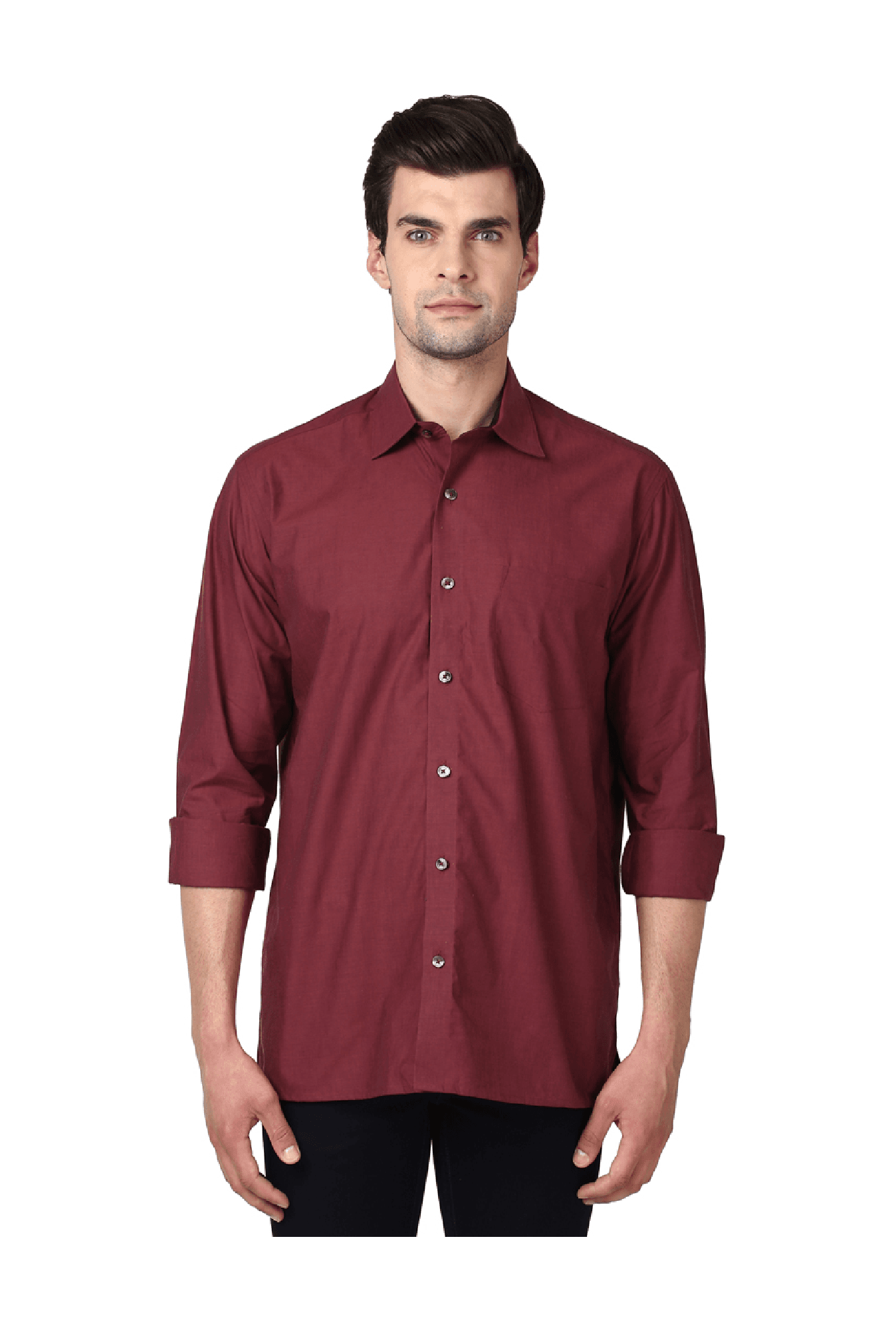 dark red shirt