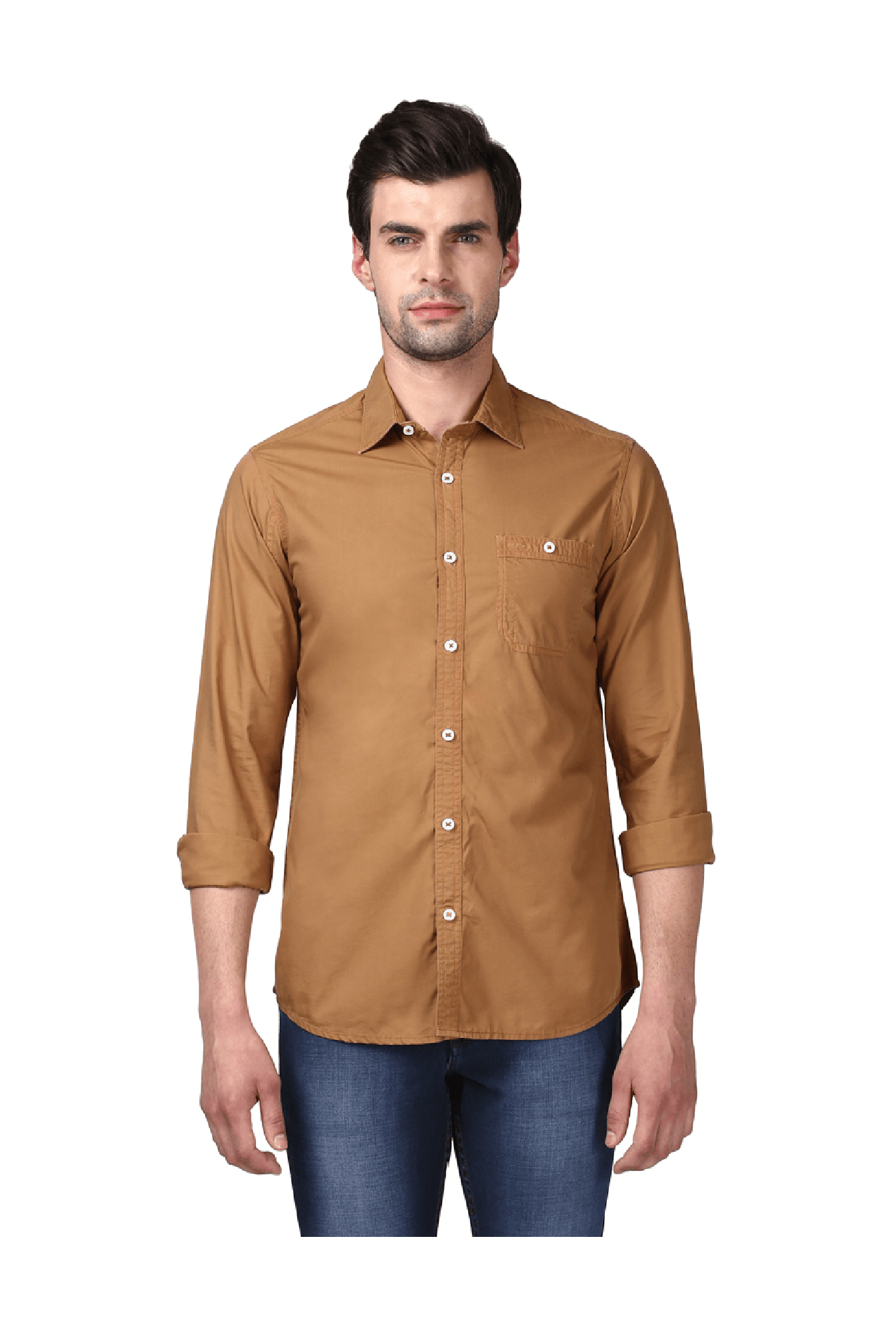 Buy ColorPlus Brown Cotton Shirt for Men Online @ Tata CLiQ