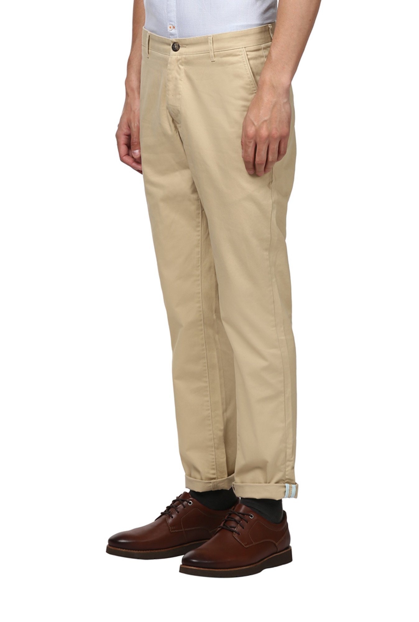 Buy Color Plus Men's Flat Front Nuvo Fit Dark Blue Casual Trouser at  Amazon.in