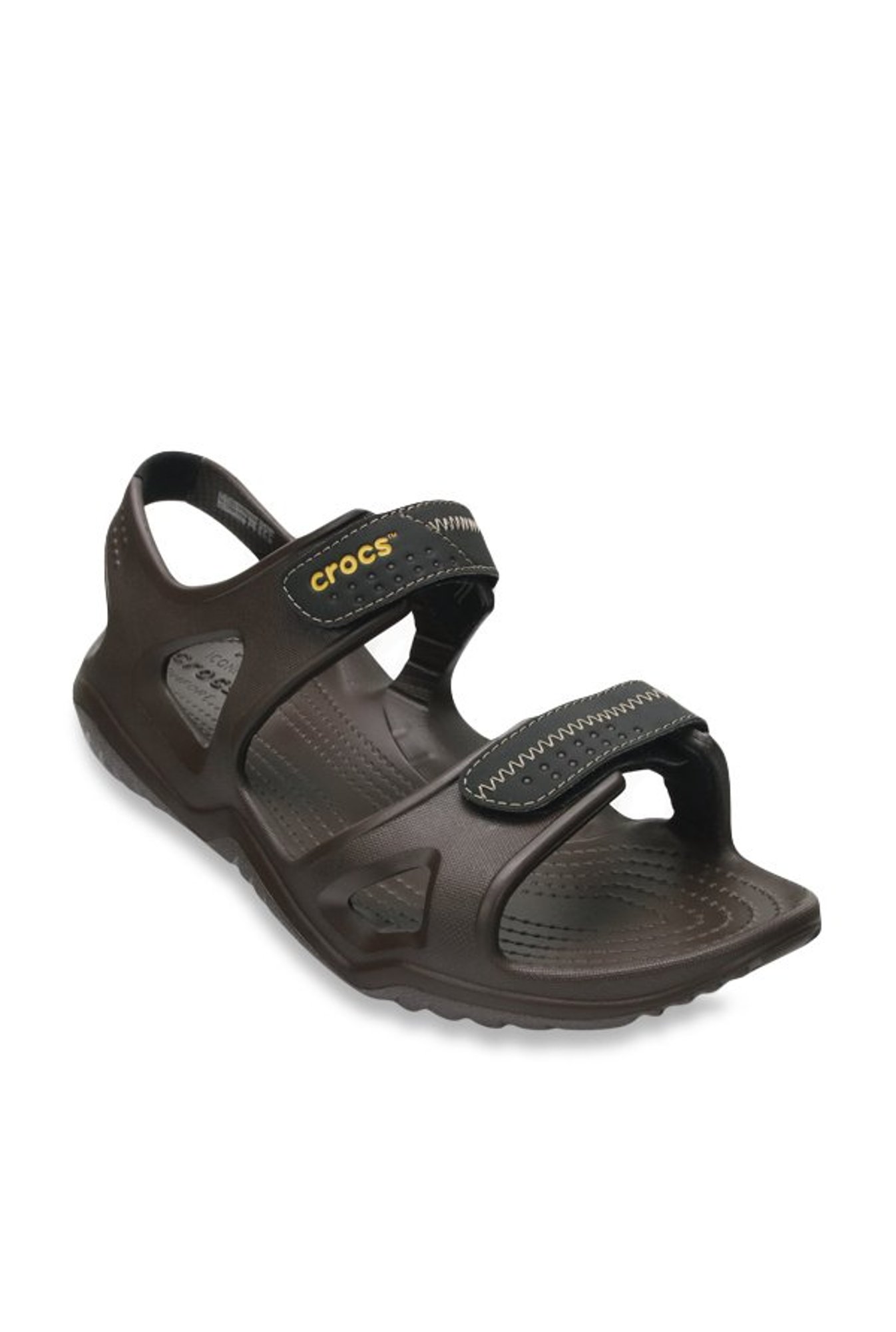 crocs gray croslite floater sandals