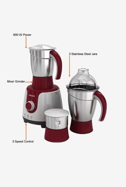 Philips HL7710/00 600W 3 Jar Mixer Grinder (Red)