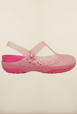 Buy Crocs Carlie Cotton Candy and Fuchsia Clogs Online at best