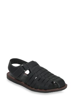 Red Tape Black Fisherman Sandals