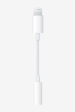 Apple Lightning To 3.5mm Headphone Adapter (MMX62ZM/A, White)