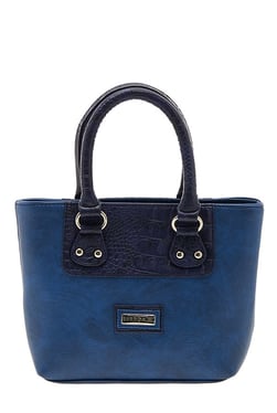 Esbeda Drymilk Blue & Black Textured Synthetic Handbag