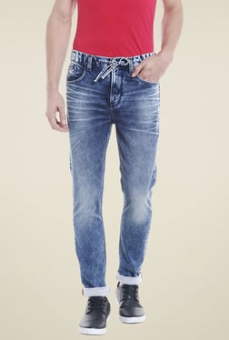 Killer Mid Blue Heavily Washed Jeans Image