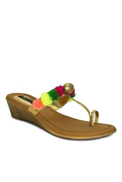 Kielz Golden Toe Ring Wedges