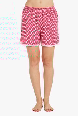 Blush By PrettySecrets Pink Heart Print Cotton Shorts