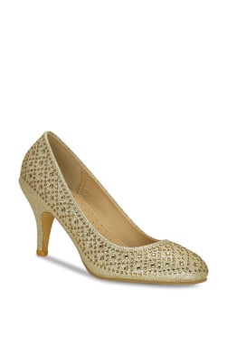 Get Glamr Dandy Golden Stiletto Pumps