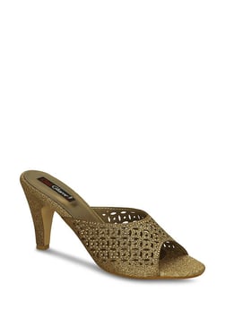 Get Glamr Lorinda Antique Gold Ethnic Stilettos