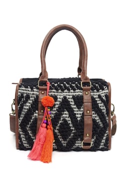 Las Bags Online Women At Best Price In India Tata Cliq Ay Paisley By Westside Black Satchel