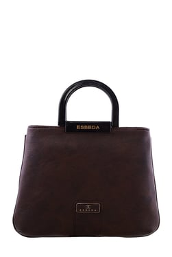 Esbeda Dark Brown Solid Handbag