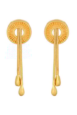 Tanishq Earrings Upto 10 Off Online Tata Cliq Tanishq Wheel And Double Rope Chain 22k Gold Earrings