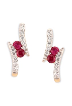 Tanishq Earrings Online At Tata Cliq Tanishq Ruby H 18k Gold Diamond Earrings