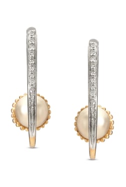 Mia by Tanishq C-Design 14 kt Gold & 0.07 ct Diamond Earrings