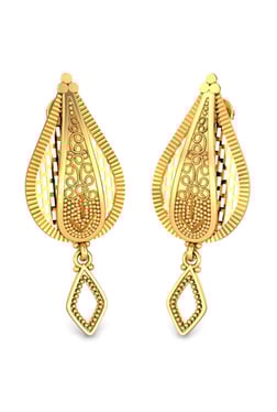 Gold Earrings Online At Best Price In India Tata Cliq Candere By Kalyan Jewellers Aakriti 22k Gold Earrings
