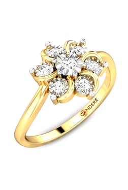Candere By Kalyan Jewellers Rings Upto 50 Off Online Tata Cliq Candere By Kalyan Jewellers Fl Petals Miracle 18k Gold 0 05 Ct Diamond Ring