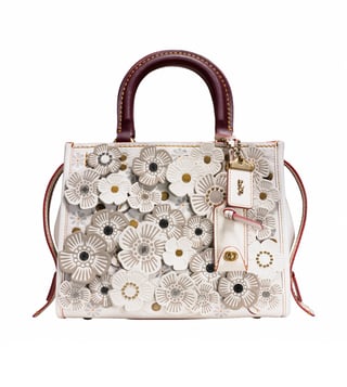 COACH Rogue 25 in Glovetanned Pebble Leather with Tea Roses