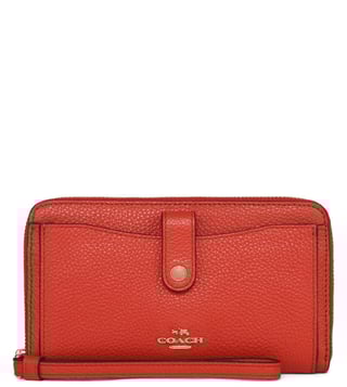 Buy Coach Light Deep Coral Phone Pebble Leather Wallet for Women Online Tata CLiQ Luxury