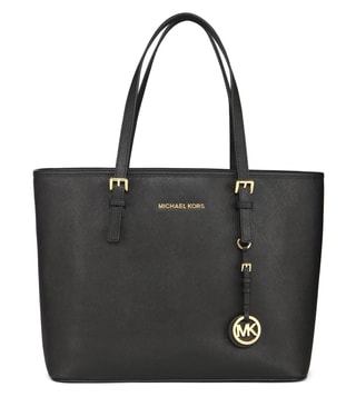 Buy Michael Kors Jet Set Travel Medium Black Tote Bag For Women At