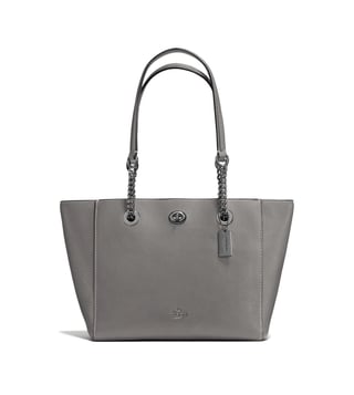 Coach turnlock chain tote 27 in polished pebble leather best sale