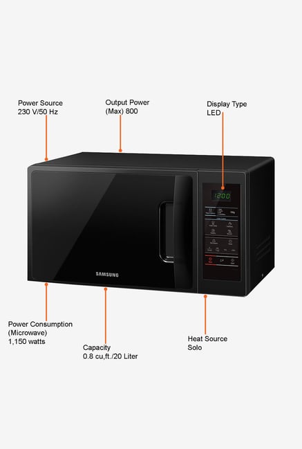 Buy SAMSUNG 20 Litres MW73AD-B Solo Microwave Oven (Black) Online At ...