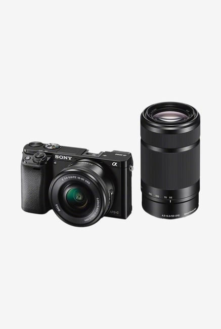 Sony ILCE 6000Y with 16–50 mm 55–210 mm Zoom Lens Mirrorless Camera Black