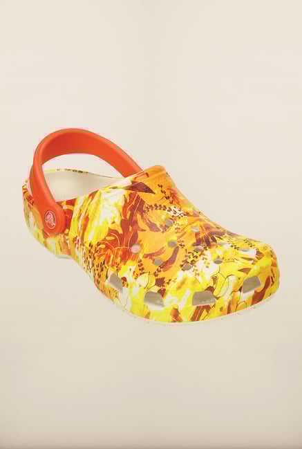 Buy Crocs Classic Tropical II Yellow Orange Clogs Online at best