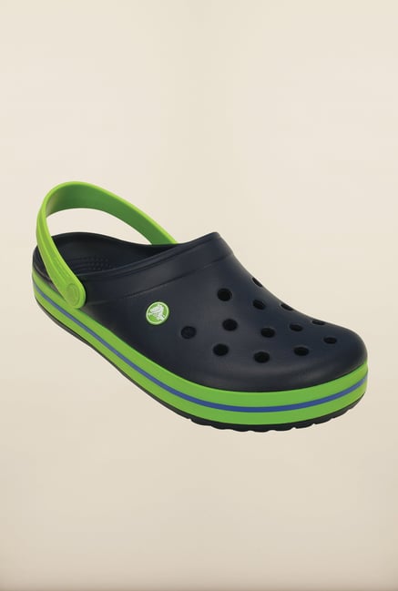 crocs navy volt green