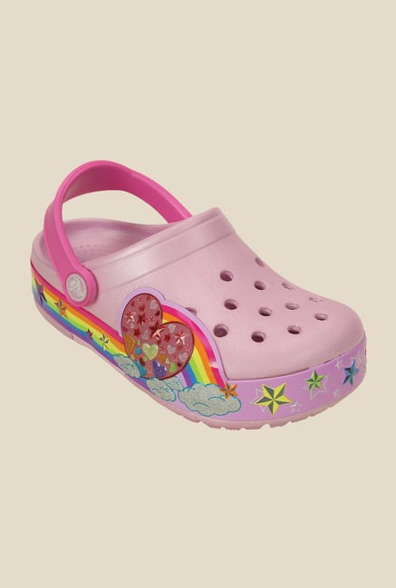 girls rainbow crocs