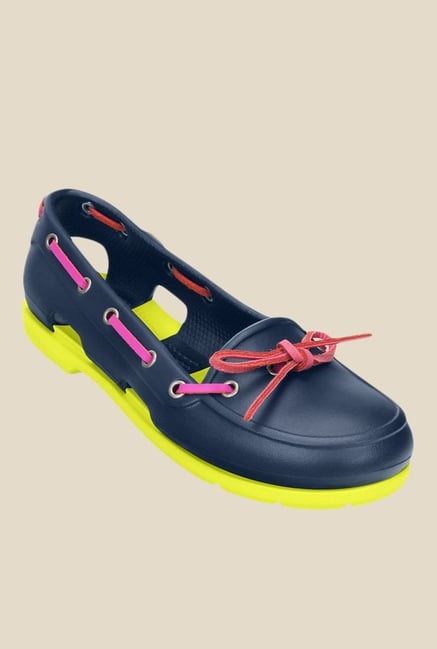 Buy Crocs Beach Line Navy Citrus Boat Shoes for Women at Best