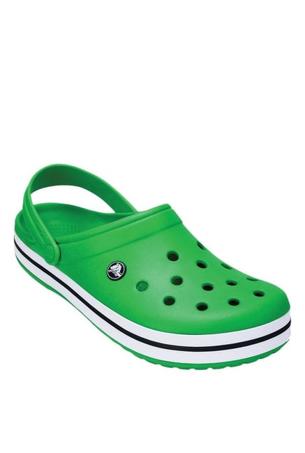 green and white crocs
