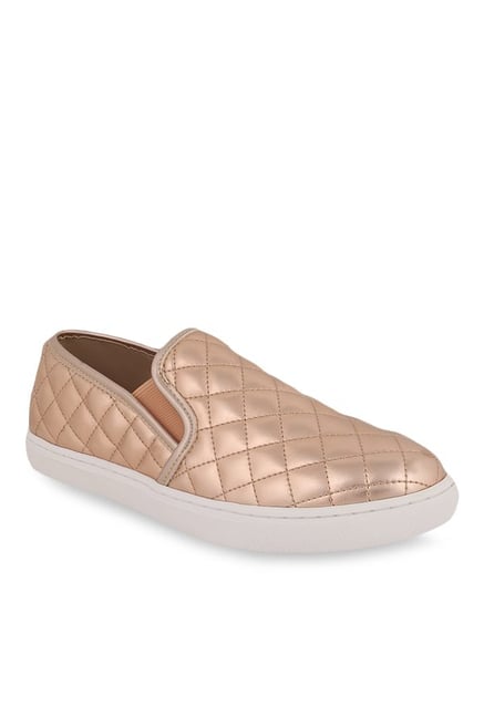 Steve Madden Ecentrcq Rose Gold & White Plimsolls