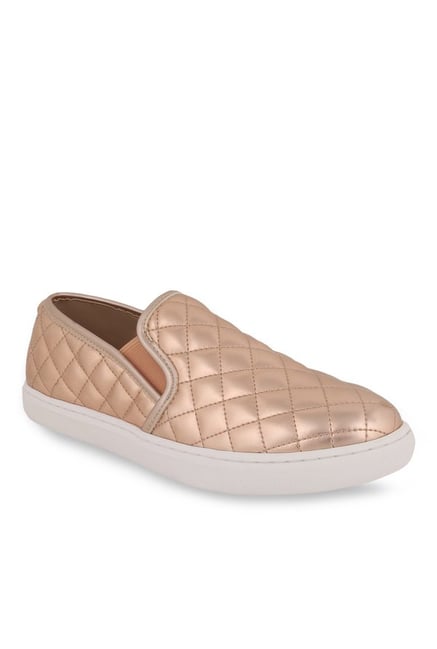 Steve Madden Ecentrcq Rose Gold & White Plimsolls