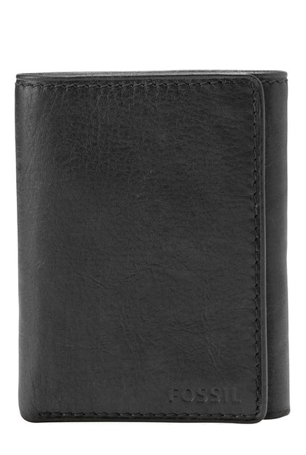 Fossil Black Solid Leather Tri-Fold Wallet-picture-32
