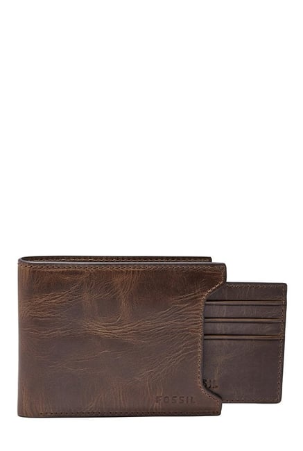 Fossil Dark Brown Distressed Leather Bi-Fold Wallet